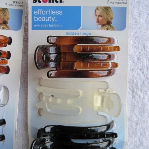 3 Scunci Thick Hair Hidden Hinge Secure Hold Jaw Claw Clips Glossy Frosted Matte - Picture 5 of 16